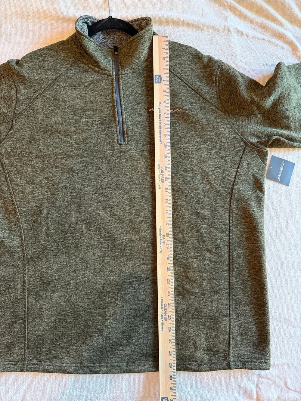 Eddie Bauer Men's Olive Green Half-Zip Fleece Pullover NWT